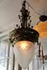 marinus-licht.nl: Antieke hangende hallamp met nieuw handgeslepen glas