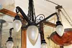 marinus-licht.nl: Art Deco hanglamp met 4 armen met peervormig glas en iets grotere peer in midden