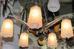marinus-licht.nl: Art Deco hanglamp uit Frankrijk 5 armen met langwerpige kapjes